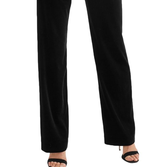 L'AGENCE BLACK VELVET STRAIGHT LEG PANTS 2 - Picture 2 of 8